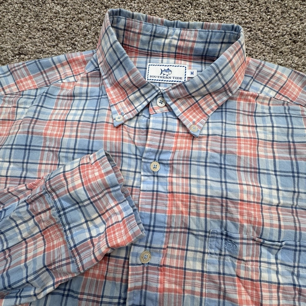 Southern Tide Button-up Shirt Classic Fit Mens Size Medium Blue Plaid